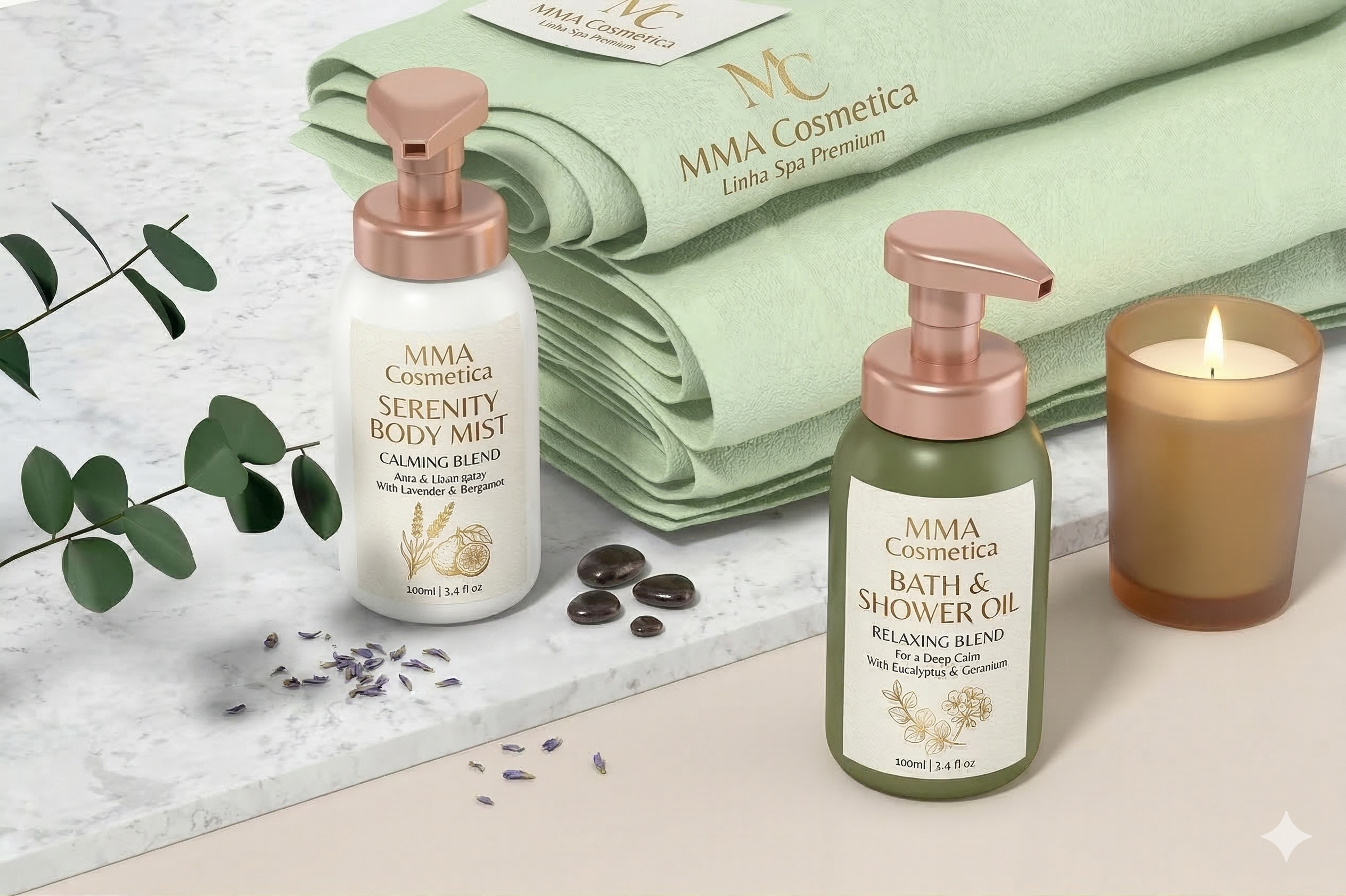 Produtos de SPA e Autocuidado: Óleos, Cremes e Velas